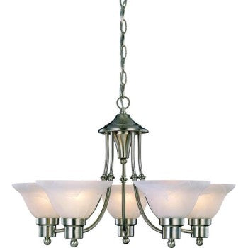 Hardware House 544452 Bristol Design Series 5-Light Chandelier, Satin Nickel Finish ~ 24