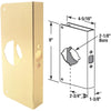 Defender Security 1-3/8 In. x 2-3/4 In. Brass Door Reinforcer