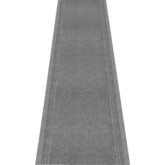 Multy Home Tracker 26 In. x 60 Ft. Gray Carpet Runner, Indoor/Outdooor