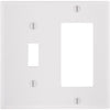Leviton Decora 2-Gang Thermoset Single Toggle/Rocker Wall Plate, White