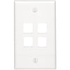 Leviton Quickport 4-Port White Flush Mount Wall Plate
