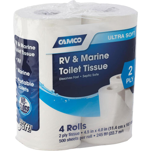 Camco RV & Marine 2-Ply Toilet Paper (4 Regular Rolls)