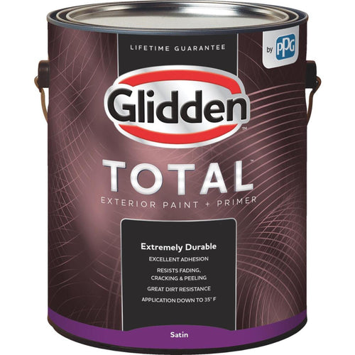 Glidden Total Exterior Paint + Primer Satin Midtone Base 1 Gallon