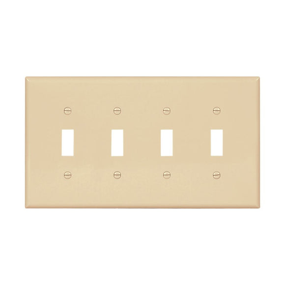 Cooper Industries Ivory 4gang Mid-size Unbreakable Nylon Toggle Switch Wallplate Cover (4 Gang, Ivory)