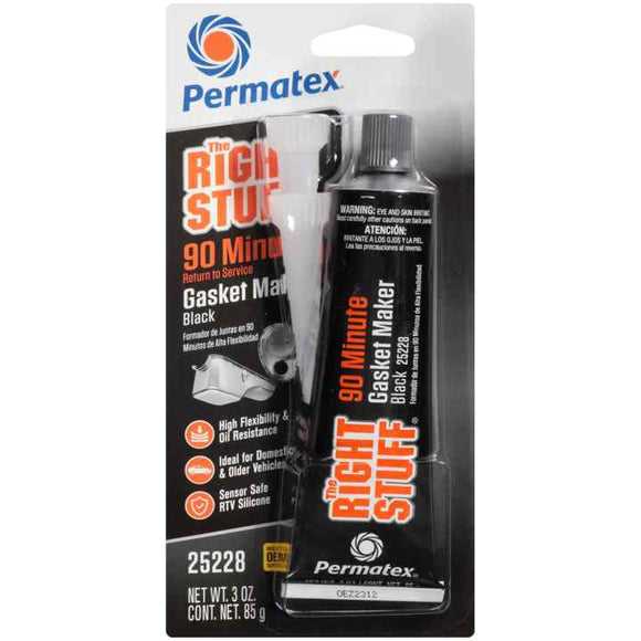 Permatex® The Right Stuff® 90 Minute Black Gasket Maker, 3 Oz (3 oz., Black)