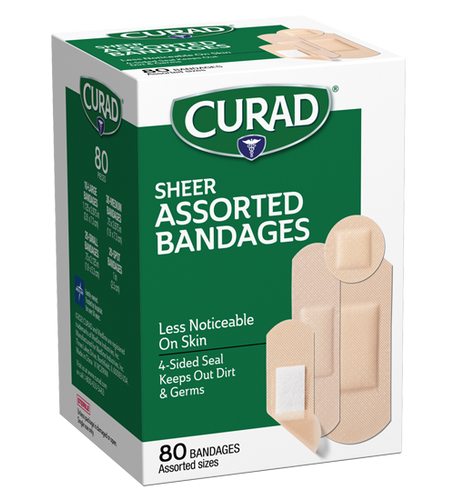 Curad Sheer Bandages, Assorted Sizes, 80 count (Assorted Size)