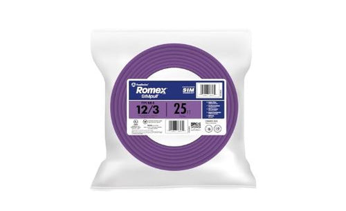 Southwire 12/3 Solid Romex Type NM-B WG Non-Metallic Wire Coil Purple (25 ft Purple)