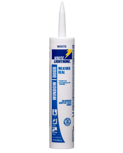 White Lightning Weather Seal Siliconized Acrylic Latex Caulk 10 oz. White (10 oz, White)