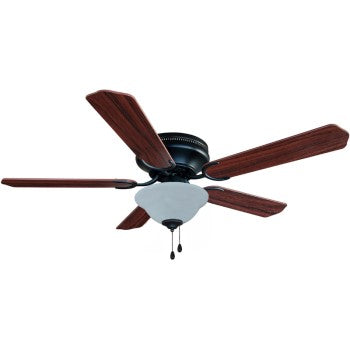 Hardware House 23-8922 Jupiter Style Series Hugger Ceiling Fan. Oil Rub'd Bronze Finish ~ 5 Blade