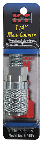 K-T Industries Industrial 1/4'' Male Npt 1/4'' Coupler (1/4'' x 1/4)