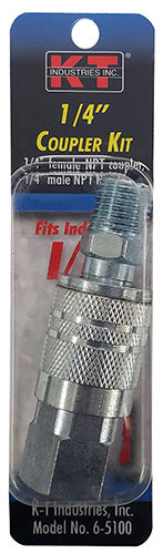 K-T Industries Industrial 2 Pc 1/4'' Coupler/Nipple Set (1/4'')