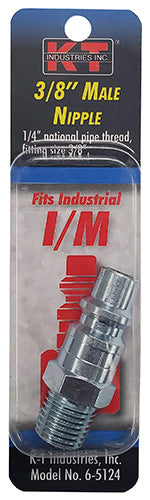 K-T Industries Industrial 1/4'' Male Npt 3/8'' Nipple (1/4'' x 3/8)