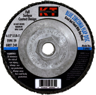 K-T Industries 4.5 X 5/8-11 X 40g T29 Bz Flap Disc (4.5 X 5/8-11 X 40g)