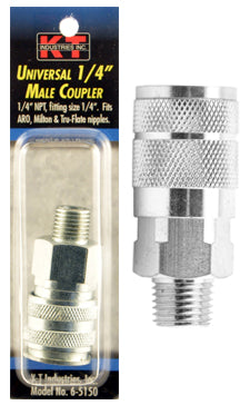 K-T Industries Universal 1/4'' Male Npt 1/4'' Coupler (1/4'' x 1/4