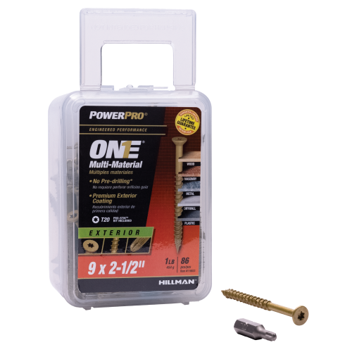 Power Pro One Flat Exterior Bronze Multi-Material Screws #9 X 2-1/2 - 1lb Box (#9 X 2-1/2)