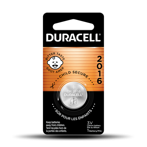 Duracell CR 2016 Lithium Coin Battery with Bitter Coating (CR 2016 1 Pk)