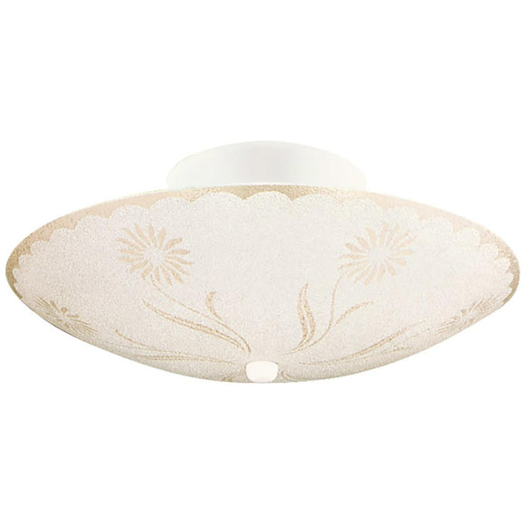 Design House Globe Floral Design Ceiling Light in White, 2-Light