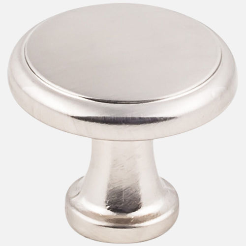 Kasaware 1-3/16 Diameter Flat Round Knob with Step, 4-pack Satin Nickel Finish (1-3/16, Satin Nickel Finish)