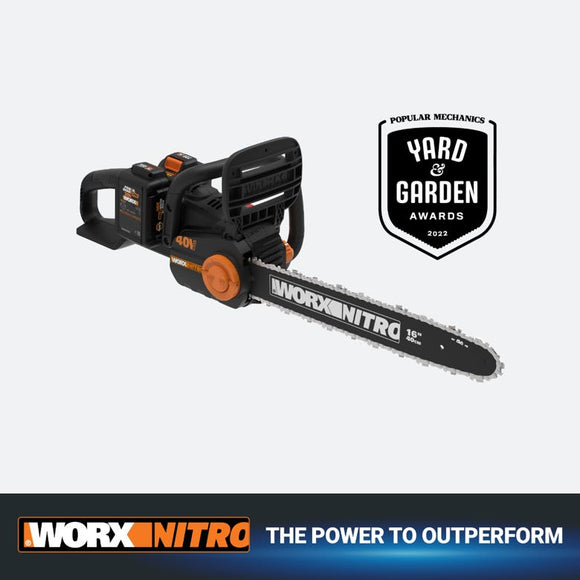 Worx 40V Power Share Cordless 16” Chainsaw with Brushless Motor (16