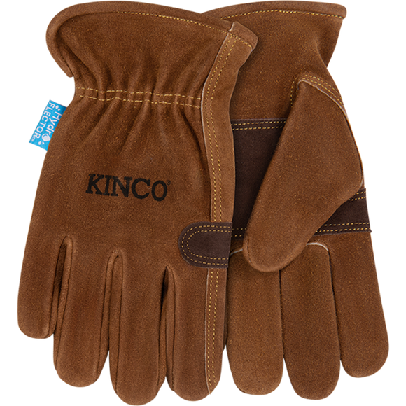 Kinco Hydroflector™ Water-Resistant Premium Suede Cowhide Driver With Double-Palm Extra Large Brown (Extra Large, Brown)