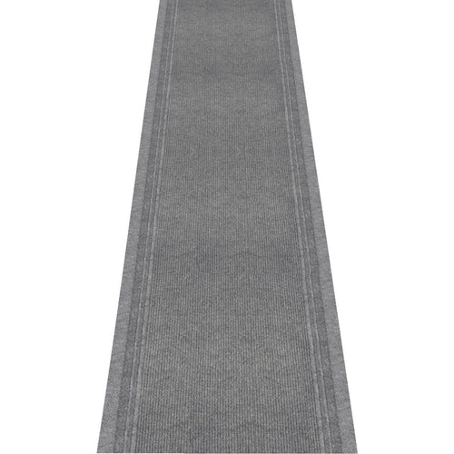 Multy Home Tracker 26 In. x 60 Ft. Gray Carpet Runner, Indoor/Outdooor
