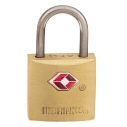 Brinks Commercial 22mm TSA Approved Solid Brass Keyed Travel Padlock, 2-Pack - Chrome Plated with Hardened Steel Shackle, TSA Approved Lock for Travel and Inspection