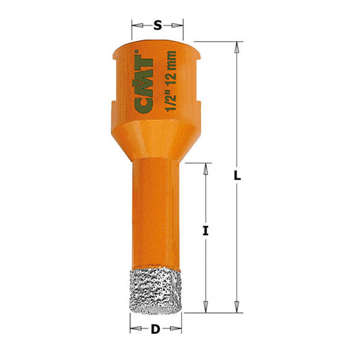 CMT 552-706, Dia-mond Dry Hole Saws, 1/4