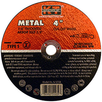 K-T Industries Cutting Wheel 4 X 1/8 X 3/8