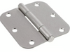 Hillman Hardware Essentials Squeak-Proof 5/8 Round Corner Door Hinge Satin Nickel (3-1/2)