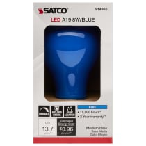 Satco S14985 8A19/BLUE/LED/E26/120V