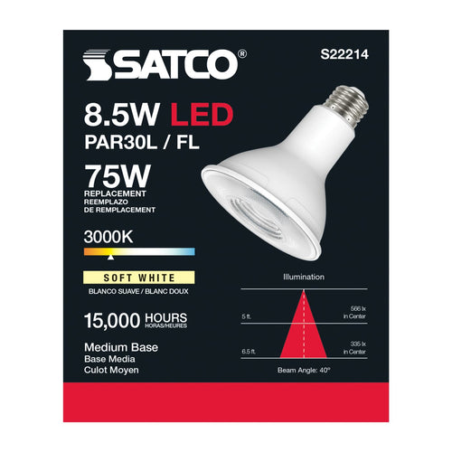 Satco Products S22214 8.5PAR30L/LED/930/FL/120V