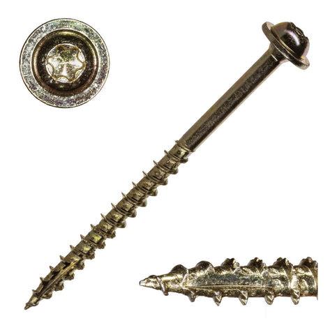 Monster Fastener Zinc Plated Star Drive Round Washer Head SaberDrive® Cabinet Screws