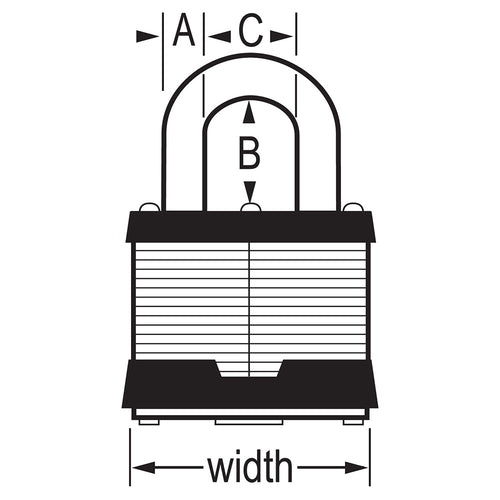 Master Lock 3KA Laminated Steel Safety Padlocks 1-9/16in (40mm) Wide Laminated Steel Pin Tumbler Padlock, Keyed Alike