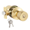 Grip Tight Tools Entry Knob Tulip Style Polished Brass Finish US3 - 2 KW1 Keys 6 in 1 Drive In Latch Mobile Home