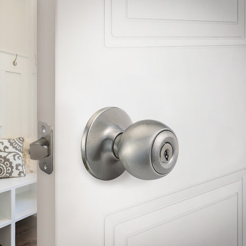 Design House Ball Satin Nickel Keyed Entry Door Knob