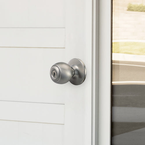 Design House Ball Satin Nickel Keyed Entry Door Knob