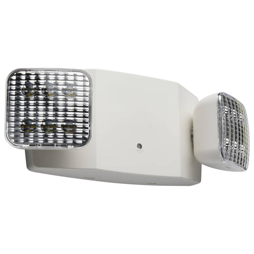Satco 67-130 Emergency Light 90min Ni-Cad backup 120/277V Dual Head Universal Mounting White Finish