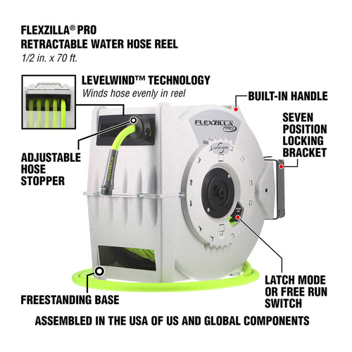 Flexzilla Pro Retractable Water Hose Reel
