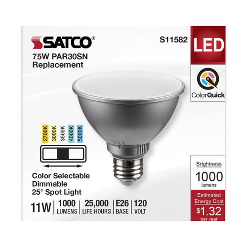 Satco S11582 11PAR30SN/LED/5CCT/SP/120V