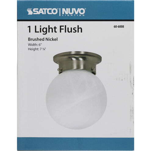 Nuvo Lighting Brentwood 1 Light 6 inch Brushed Nickel Flush Mount Ceiling Light