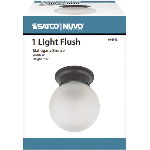 Nuvo Lighting Brentwood 1 Light 6 inch Mahogany Bronze Flush Mount Ceiling Light