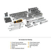 GearWrench 185 Piece 1/4”, 3/8” & 1/2 Drive 72-Tooth SAE/Metric Mechanics Hand Tool Set