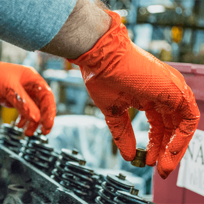 AMMEX Gloveworks RDT Orange Nitrile PF Ind Gloves