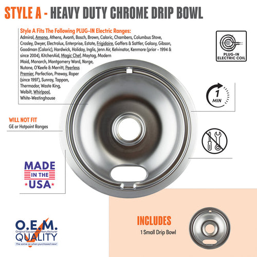 Range Kleen Style A Heavy Duty Chrome Drip Bowls