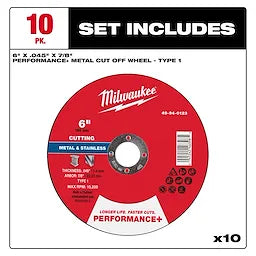 Milwaukee 6 x .045 x 7/8 Performance+ Metal Cut Off Wheel - Type 1