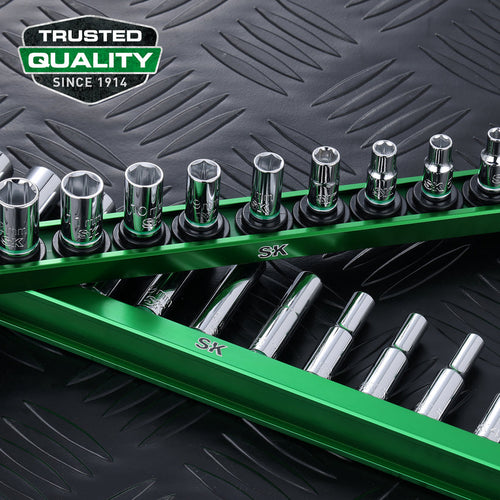 SK Tools 1/4 Drive, 11 Piece, 6 Point, Metric, Standard Chrome Socket Set