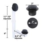 Danco Touch-Toe Tub Drain Kit with Matte Black Trim