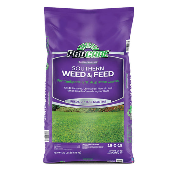 Central Garden Pro Care Southern Weed & Feed For Lawns Phospherous Free 18-0-18 (1ea/10M 32 lb)