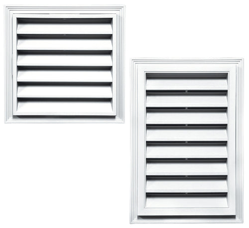 Builders Edge 20.2 in. x 26.2 in. Rectangular White Plastic UV Resistant Gable Louver Vent (20.2 x 26.2, White)