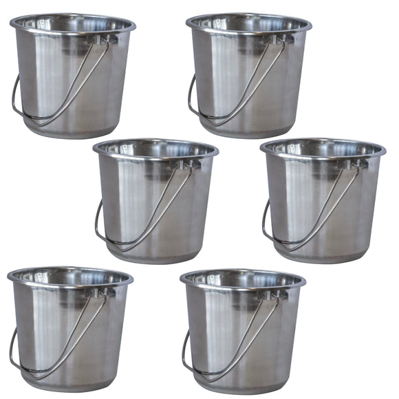 Buffalo Tools AmeriHome 0.50 Gallon Stainless Steel Buckets 6 Piece Set (0.50 Gallon)